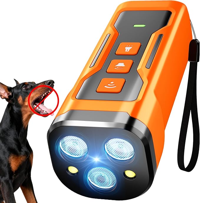 Dog Bark Deterrent Devices, 3X Ultrasonic Anti Barking Device for Dogs | 6 Modes Stop Neighbors Dog Barks No More Bark Control Indoors Outdoors Safe & Humane Behavior Correct Training Tool