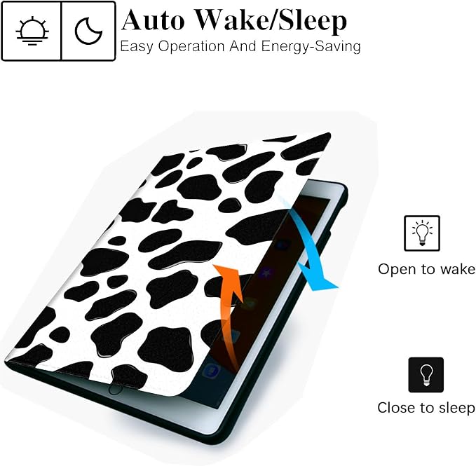 for Microsoft Surface Go 4/3/2/1-10.5" 2021 Tablet Case,Auto Wake/Sleep,Adjustable Stand Protective Cover - Cow Pattern