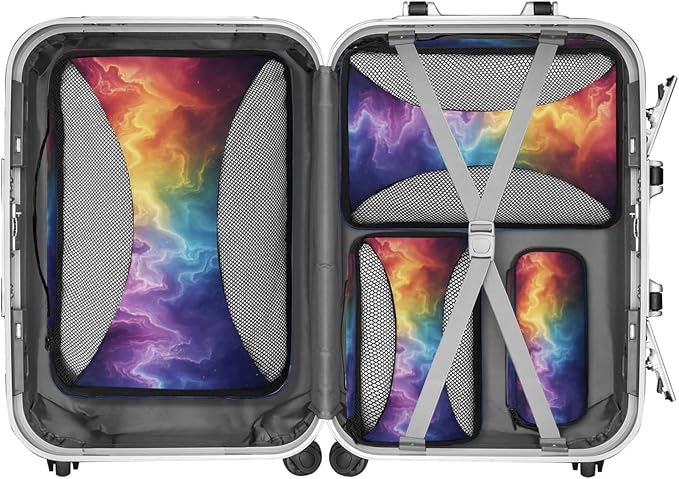 Packing Cubes for Travel, Glitter Travel Luggage Packing Organizers for Women Men, Large Custom Toiletries Bag for Clothes Shoes, Corlorful Glitter