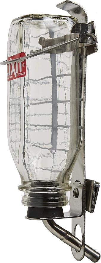 Lixit Glass Tube Water Bottle for Birds, Dogs, and Small Pets, Medium Tube, 16 Oz