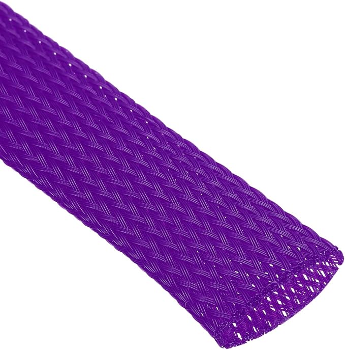 Heyiarbeit 10m/32.8ft PET Expandable Braid Cable Sleeving Flexible Wire Mesh Sleeve Purple 10mm