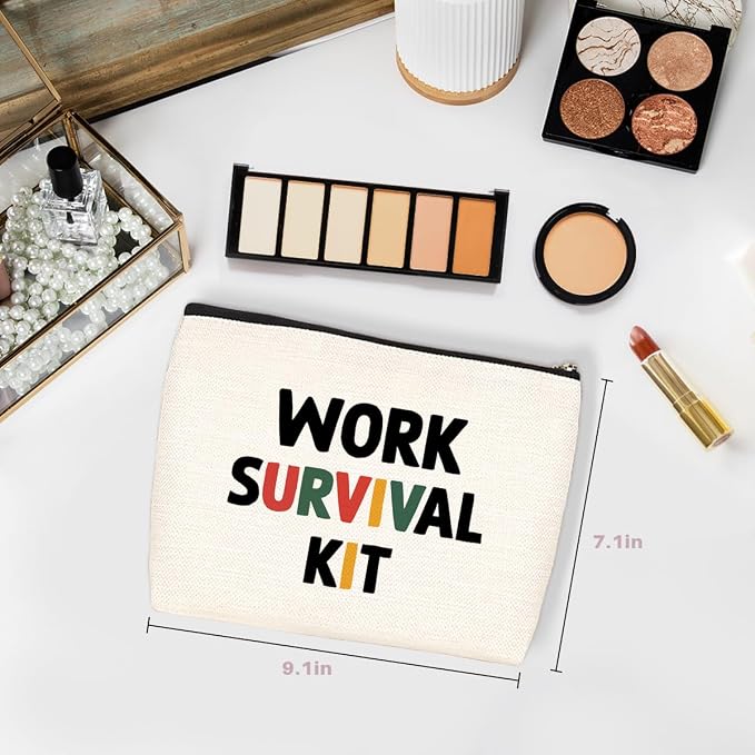 Work Survival Makeup Kit Makeup Bag Funny Cosmetic Bag Travel Organizer Bag