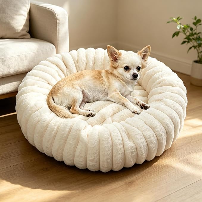 Cat and Dog Sleeping Mat, Round Pet Relaxation Bed | Washable Puppy Kitten Donut Bed | Non-Slip Round Comfortable Thick Dog Bed Cat Sofa For Small Dogs, Cat
