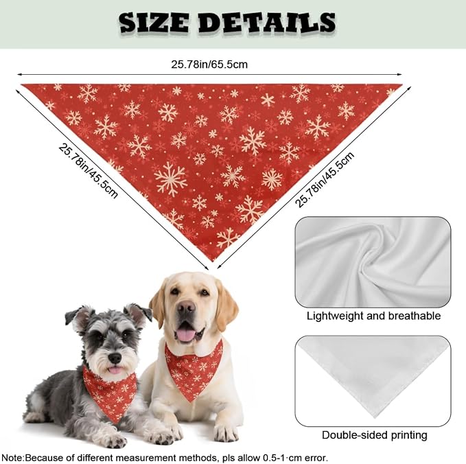 COEQINE Birthday Dog Bandana Funny Christmas Dogs Bandanas with Hair Tie Container for Women Holiday Costume Set 2 Pcs Pet and Owner Matching Outfits