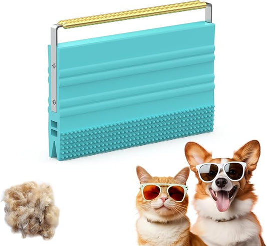 Mini Pet Hair Remover – 2025 Reusable Carpet Rake & Fur Scraper for Furniture, Car Interior, Hair Remover Brush for Bed, Couch, Home Surfaces Blue