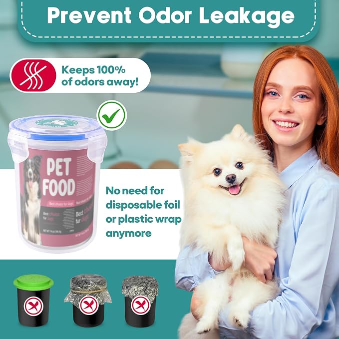 REFLYING Canned Dog Food Storage Lids Reusable Airtight Can Cover | Reusable airtight dog food can lids,Keeps wet food fresh,eliminates odor,Includes SUS 304 spoon and can opener
