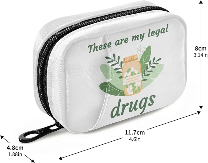 Pill Organizer Phytotherapy Pill Box 7 Day Pill Case Bag Travel Pill Organizer Bag with Zipper Portable Weekly Case Compact Size for Vitamin Supplement Holder