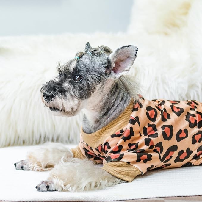 PUPTECK Soft Fleece Dog Pajamas for Small Medium Dogs, Dog Onesie Puppy Sweaters Clothes Jumpsuit Pjs, Cute Jammies Cat Coat Pet Costume Apparel