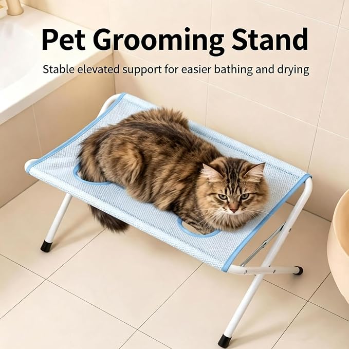 Pet Bath Sling, Pet Bathing Hammock with Strap, Dog Grooming Hammock for Bathing Nail Trimming Brushing, Multifunctional Breathable Cat Grooming Sling, Eight Hole Design,Quick Surface (Pink)