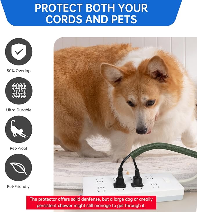 Split Braided Cable Sleeve，Flexible Wire Loom Tubing, Automotive Cord Protector Pet Proof, Cable Management for Computer TV Electric Wires Harness 16ft (Dark Green, 10mm（3/8")