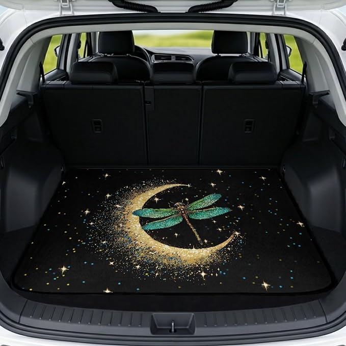 Moon Dragonfly Cargo Liners for SUV Truck Van – Non Slip Rear Trunk Mat & Dustproof Cargo Cover for Dogs & Pets – East Clean Install