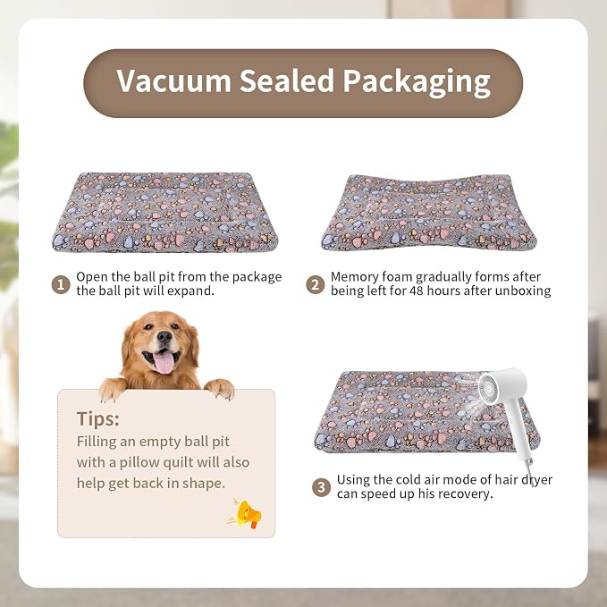Dog Crate Mats Bed for Small Dogs, 24x16 Inch Short Plush Pet Mat, 1.6-inch Thick Thin Kennel Pad, Machine Washable Ideal for 24-Inch Dog Crates