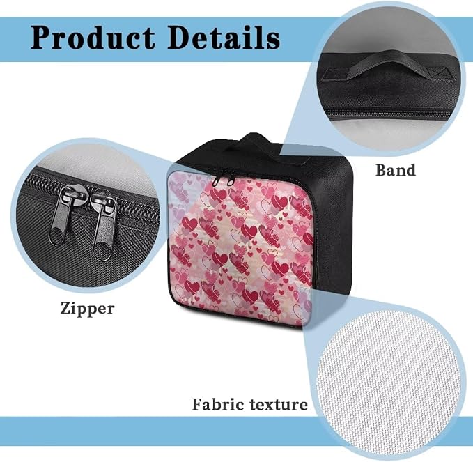 Pink First Aid Bag Empty Love Pattern Medicine Bag Heart-Shaped Medium Sized Empty First Aid Bag College Medical Kit Bag for Dorm College School Tactical Medical Pouch