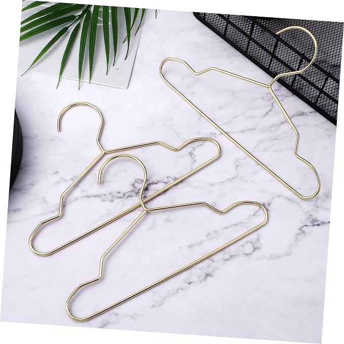 Generic 10-Pack Mini Metal Clothes Hangers for PET Apparel Gold Color Dog and Cat Clothes Hangers Small Closet Organizer for Garment Rack