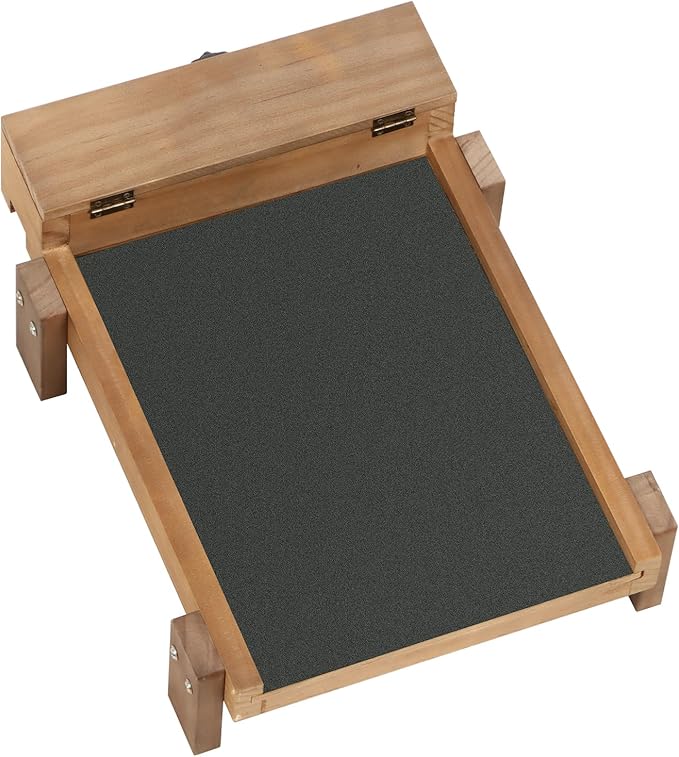 Dog Nail Scratch Board with Treat Drawer - Dog Scratch Pad for Nails - Durable Wooden Nail Filing Board for Stress-Free Grooming, Includes 3 Replacement Sandpaper Sheets