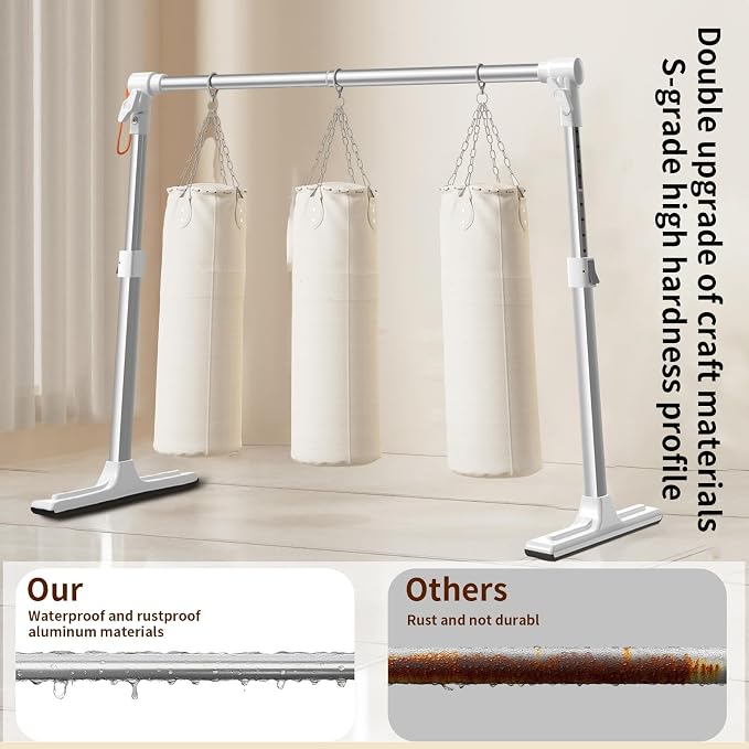 Foldable Adjustable Closet Rod20.86-35.43in Width | Aluminum Clothes Hanging Rod,Portable Drying Rack for Closet Storage RV Laundry Small Space,Tool-free installation