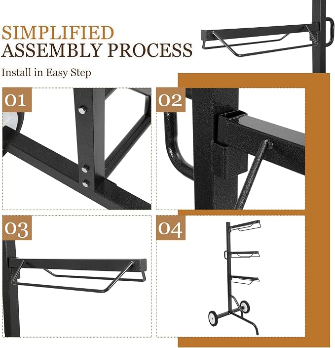 3 Tier Saddle Rack, Rolling Saddle Stand Cart with Wheel, | Heavy-Duty Rotatable Saddle Stand for English and Western Style Saddle Pad Rack, Portable Horse Tack Storage
