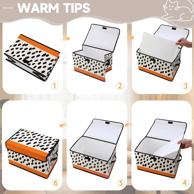 Stackable Storage Bins with Lids,Closet Organizers Fabric Box for Home and Office,Blanket Clothes Organizers,Under Bed Storage Containers 3 Pack
