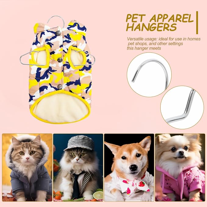 Cabilock 10pcs Pet Hanger Steel Clothing Rack for Dogs Cats Stylish Design for Closet Organization Space Saving Pet Garments Storage