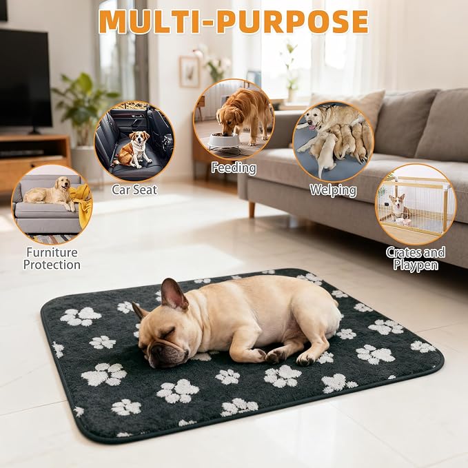 Washable & Waterproof Dog Whelping Pad for Large Dogs, 36x41in Super Absorbent & Soft Warm Plush Puppy Pads Potty Training, Quick Dry Reusable Pet Mats for Whelping Box Supplies,Playpen,Crate