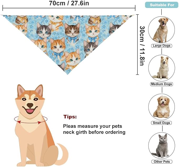 Wedding Party Pet Scarf with Adjustable Design, Comfortable Bib Handkerchief Kitten Cats for Small, Medium, Large Dogs and Cats