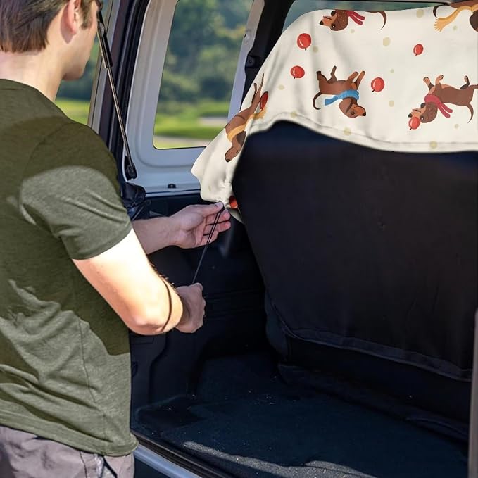 Renewold Rear Bench Towel Seat Covers for Dogs Sport Car Back Seat Towel Covers with Storage Bag Automotive Interior Accessories Picnic Beach Blanket Dachshund Apple Easy Install Foldable