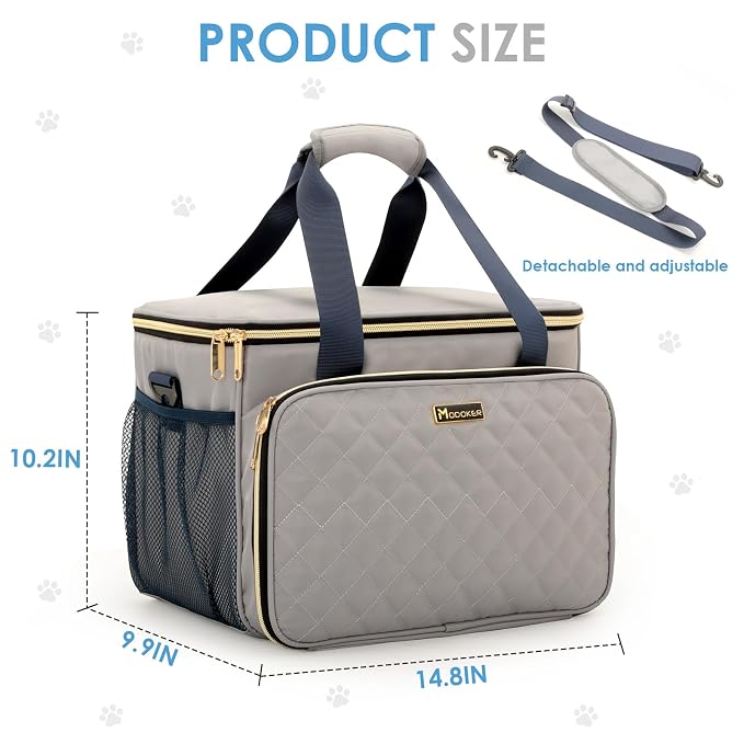 Modoker Dog Grooming Vacuum Bag, Pet Grooming Kit Organizer Bag, Gray