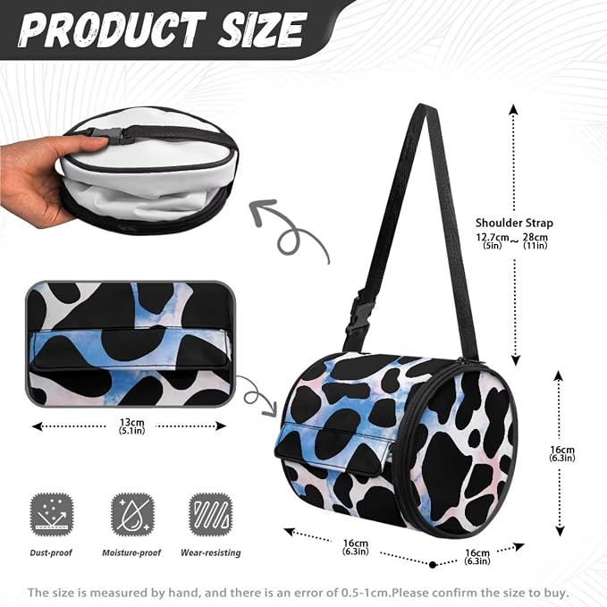 Blue Cow Hanging Paper Towel Roll Holder with Adjustable Strap Water Resistant Toilet Tissue Roll Dispenser Handy Toilet Paper Cover Storage Holder