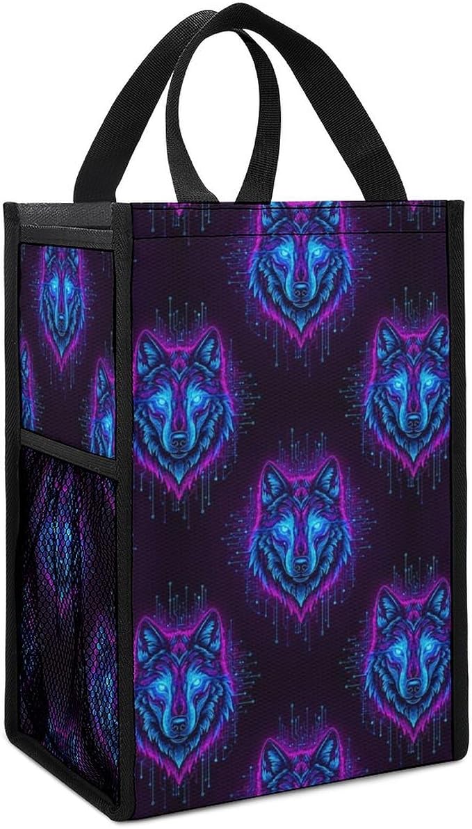 Reusable Insulated Lunch Bag Portable Lunch Tote Cooler Bag Compatible with Neon Wolf Thermal Lunchbox Food Containers Organizer