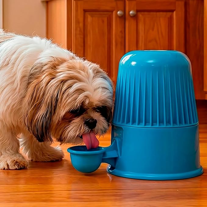Pet Water Dispenser for Dogs and Cats, 67.6 oz – Gravity-Fed Water Bowl for Clean Drinking, Prevents Wet Fur, BPA-Free Polypropylene, (Opaque Purple)