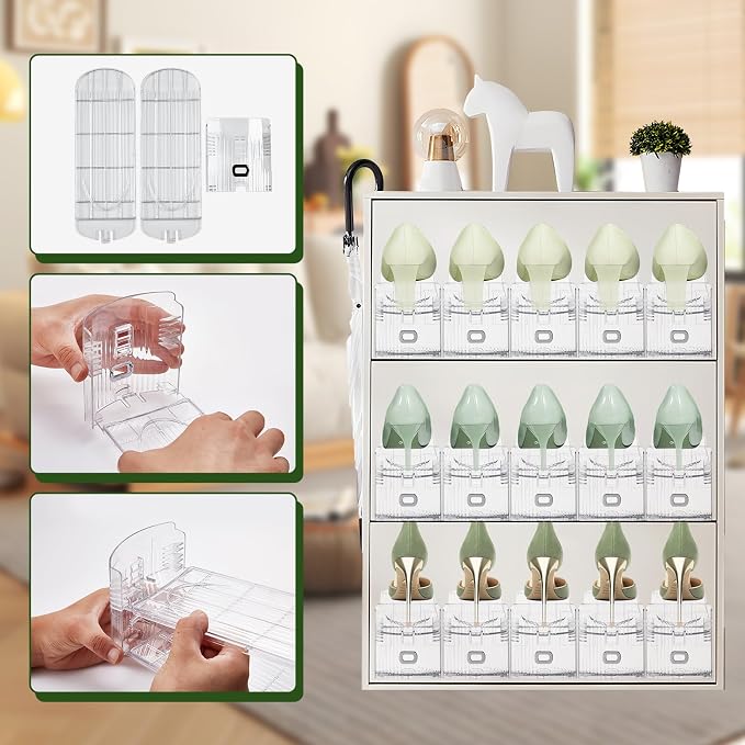 Clear Shoe Slot Organizer, 36 Pack Adjustable Shoe Slots Organizer for Closet Clear Shoe Stackers Shoe Rack Holder Shoes Space Savers for a Pair of Shoes