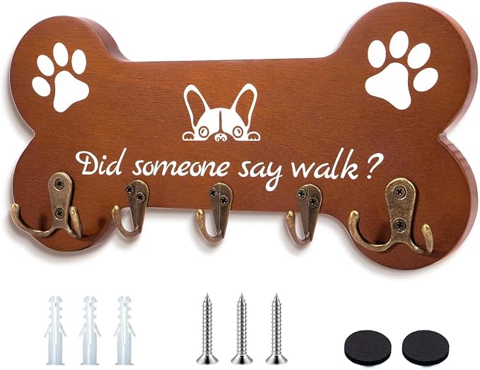 Dog Leash Holder forwall,Coat RackHooks, Mount Storage Organizer (Yellow 2)
