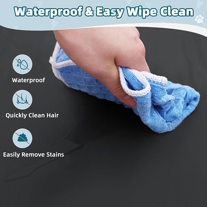 XL Large Dog Crate Pad Mat, Waterproof Wipeable Pad, 41x27, Black | Outdoor Wipe-Clean Kennel Pet Mat for Large Dogs, Non-slip Bottom, Lightweight & Portable, Suit for Travel, Trunk