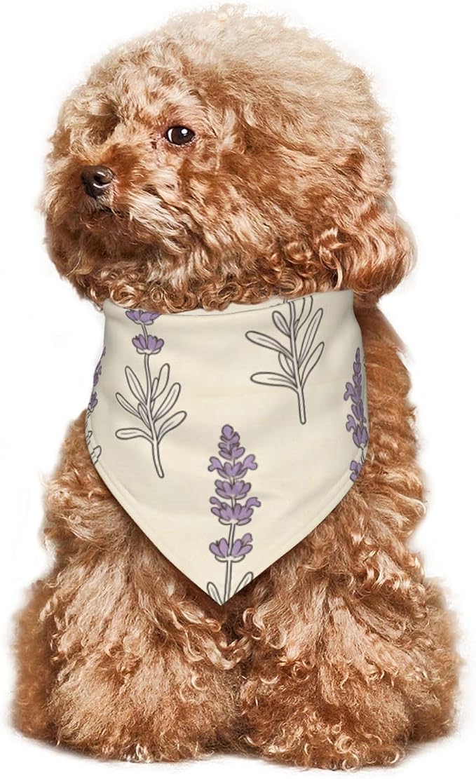 Sage Green Dog Bandana,Adjustable Triangle Bibs Dogs Scarf,Puppy Neckerchief Dog Cat Bib for Spring Summer (Purple)