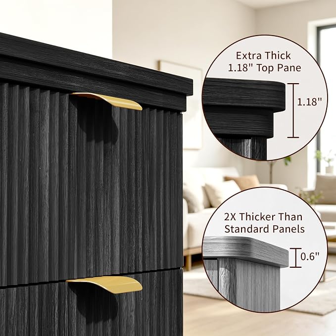 Dog Feeding Station with Storage Cabinet & 2 Elevated Bowls,Hooks,Black | Flip-top Sealed Food Bin.Pull-out Bowl Drawer with Wheels.Side Hooks for Leashes + Internal Shelf for Cans.For Dogs/Cats.