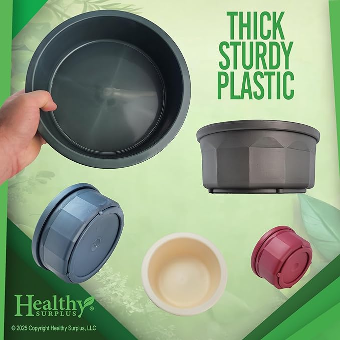 Pet Crock Bowl – Thick Durable Plastic Non-Tip Food & Water Dish for Dogs, Cats & Small Animals | 4.5 Inch Diameter – Indoor/Outdoor – Chew Resistant, Easy Clean (Gray, Small 8oz)