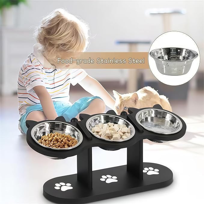 Pet Food Bowl Water Dispenser Adjustable Stand Elevated Feeder Bowl for Dry Food Treats Watering Feeding Device Dog Water