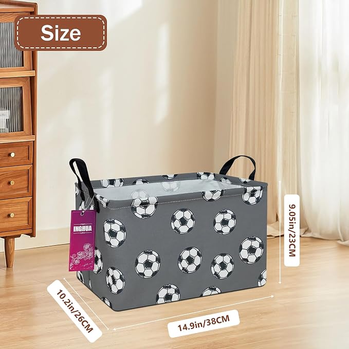 Rectangular Football Storage Basket | Gifts Bag for Toys,Books,Clothes,Gifts,Pets-Perfect for Home,Office,Nursery,Dorm,Shelf