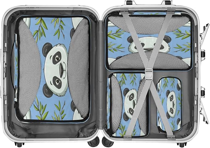 Packing Cubes for Travel, Wild Animal Print Travel Luggage Packing Organizers for Women Men, Large Custom Toiletries Bag for Cosmetics Toiletries, Pandas