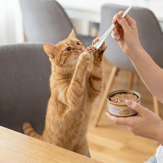 2 Pcs Dog Cat Spoon Pet Can Spoons Stainless Steel Can Scoop Portable Pet Feeding Spoon Long Handle Food Scoop Wet Food Storage Feeder for Wet Foods and Cans