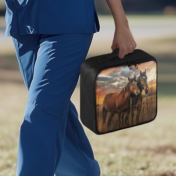 Rnyleeg Horse First Aid Kit Empty for Home Medical Kit for College Dorm Travel First Aid Bag Emergency Supplies Small Compact Bag for Men