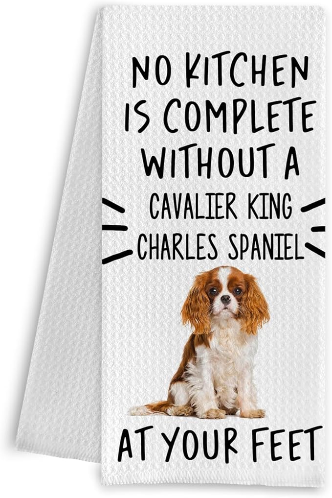 Cavalier King Charles Spaniel Gifts Kitchen Towels, Cavalier King Charles Spaniel Dish Tea Towels, Dog Mom Gifts Hand Towels for Kitchen Decor, Dog Lover Gifts, 16x24 Inch