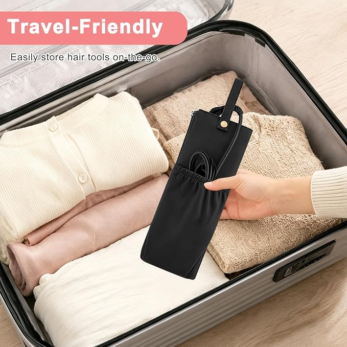 2-in-1 Hot Tools Travel Bag, Heat Resistant Holder & Mat for Hot Tools | Hair Straighteners Curling Iron Flat Iron Hair Tool & Hot Tools Bag