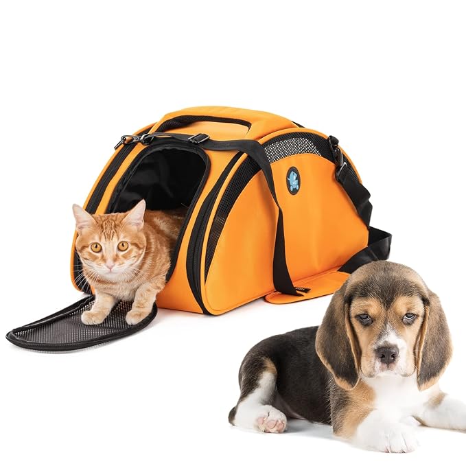 HPZ-PR America HPZ Bingo Multi-Functional Pet Travel Carrier Bag/Organizer/Car Seat/Bed/Airline Approved (Sunrise Orange - Bag Only)
