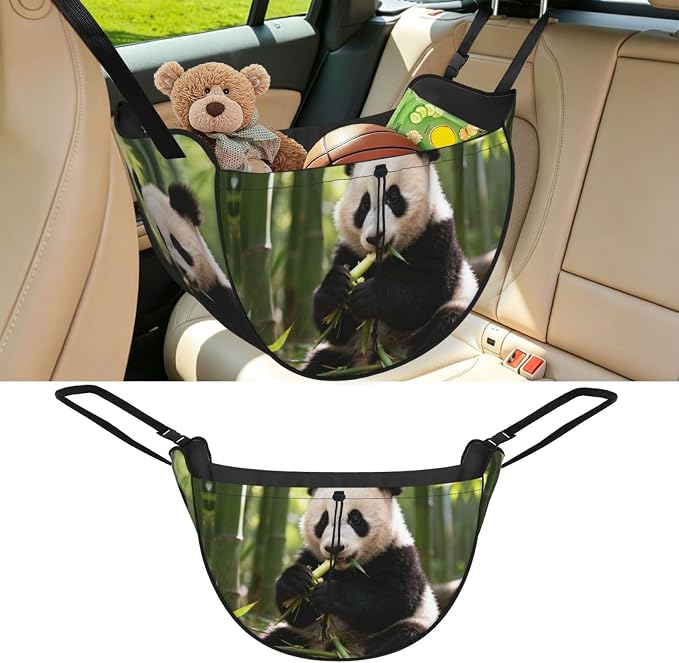 Giant panda Car Seat Organizer-Backseat Storage Bag for Travel | Waterproof Durable. Holds Snacks Gear Essentials. Fits Most Cars.
