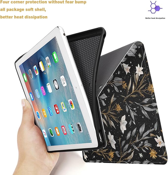 Tablet Case for iPad 10.5 Inch (iPad Air 3/Pro,2017/2019),Shockproof Protective Cover with Stand,Auto Wake/Sleep,Vintage Floral