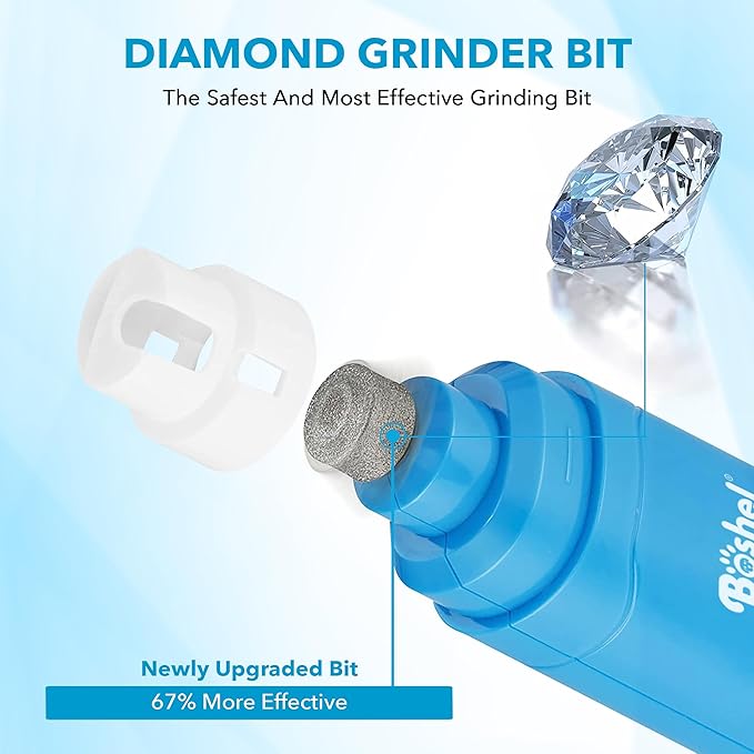 Boshel Dog Nail Grinder Replacement Heads, Replaceable Diamond Tip Head for Professional Dog Claw Smoothing Grinder, 2 Pack