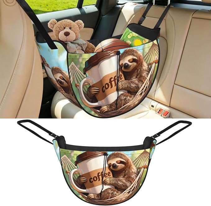 Animals in a hammock Car Seat Organizer-Backseat Storage Bag for Travel | Waterproof Durable. Holds Snacks Gear Essentials. Fits Most Cars.