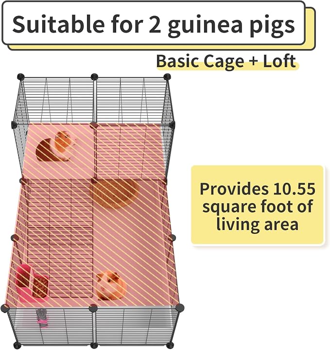 Oneluck Guinea Pig Cage, Indoor Habitat with Waterproof Plastic Bottom,Playpen for Small Pet Bunny, Turtle, Hamster, Loft cage