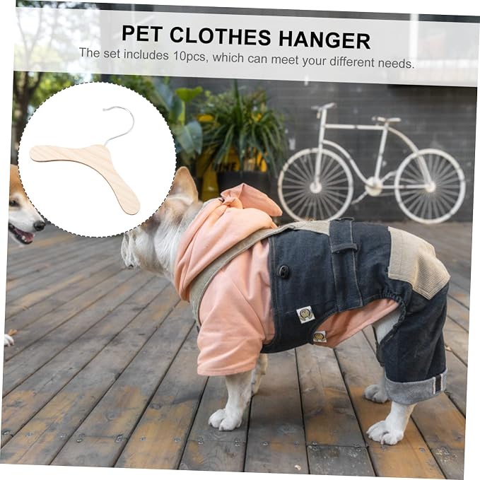 Luxshiny 20pcs Wooden Dog Clothes Hangers Pet Apparel Rack for Organizing Pet Clothing Lightweight Solid Design for Easy Use and Storage
